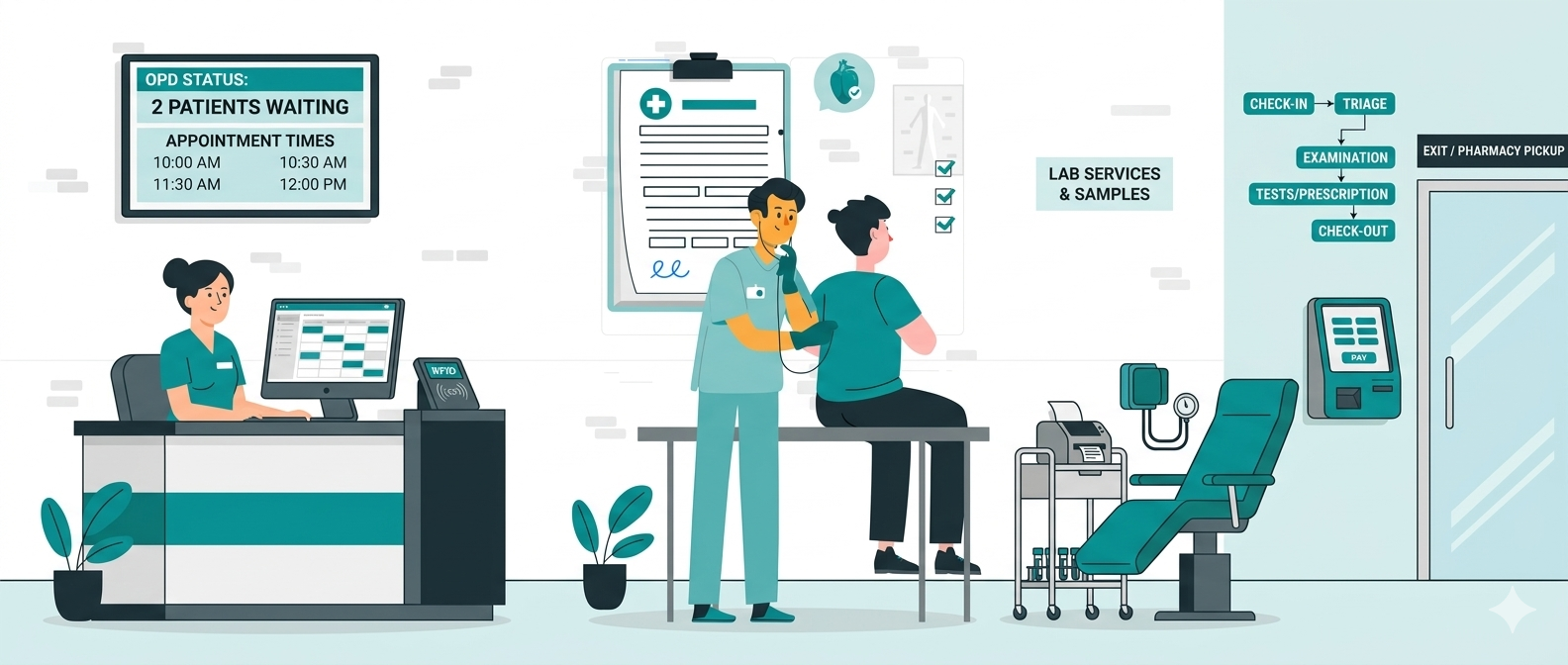 Digital clinical systems help outpatient teams work faster during high-volume hours.